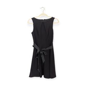 Stile Benetton Black Sleeveless Tie Waist Mini Dress